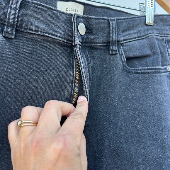 DL1961 Denim Jeans Bridget Boot Cut 31.5” Raw Hem Charcoal Grecian 30 Flare - Picture 9 of 11